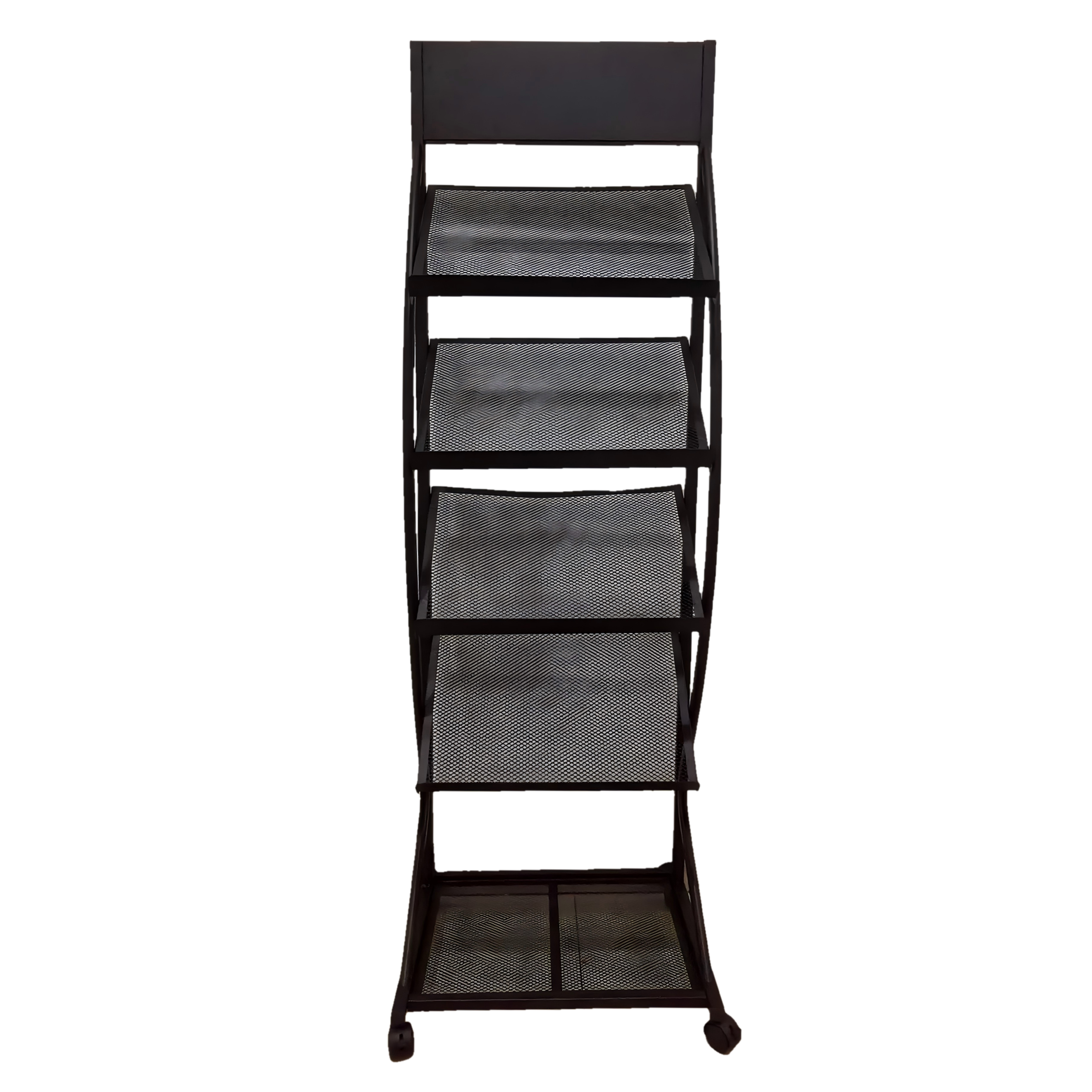 Simple Iron Standing Floor Magazine Display Rack for Offices and Public Reception Area