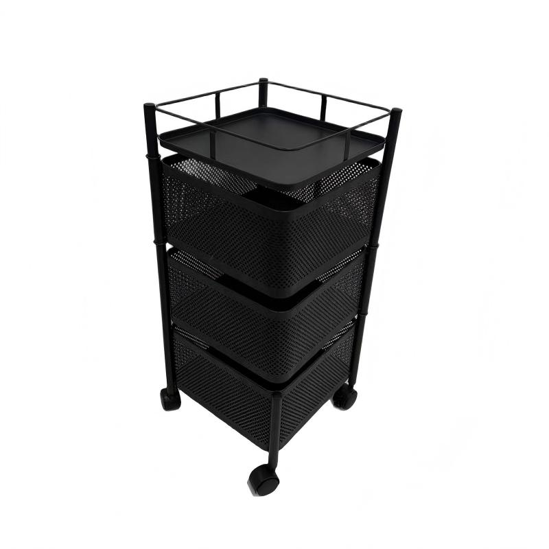 Kitchen Storage Rolling Cart Metal Utility Storage Carts with Wheels