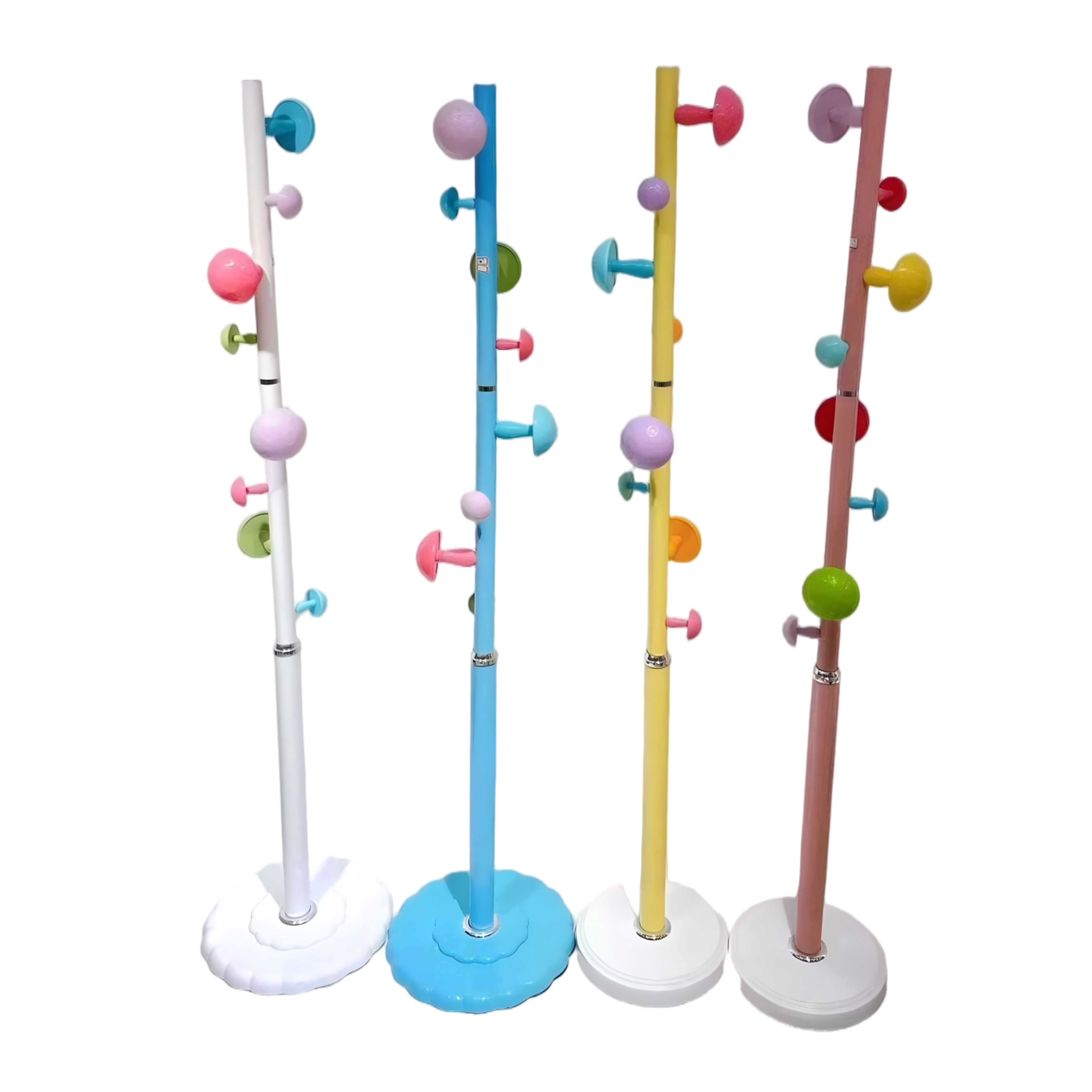 Colorful Kids Coat Freestanding Tree Hanger Stand with Sturdy Round Base