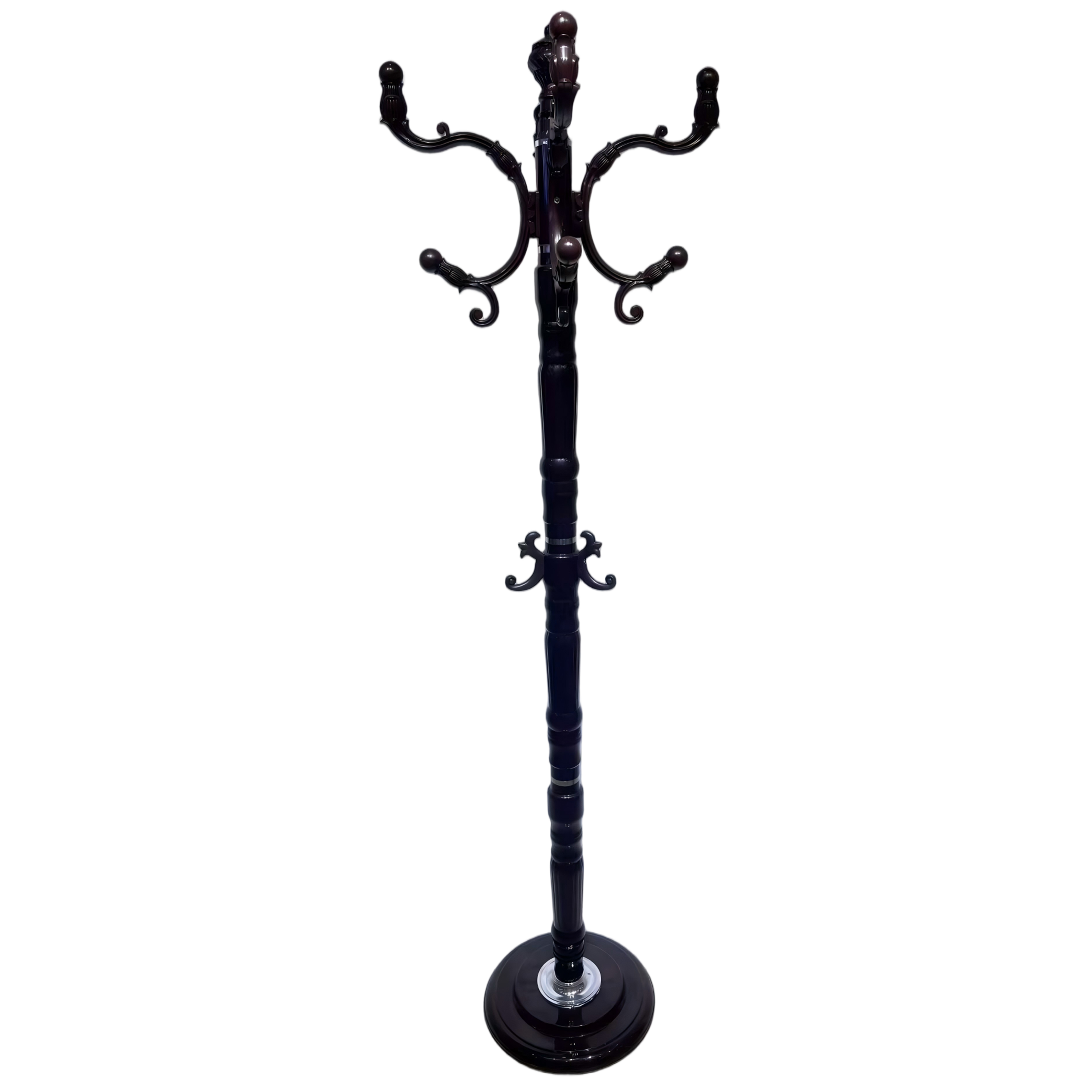 Wooden Classic Coat Rack Stand Solid Wood Coat Rack Freestanding with 10 Hooks