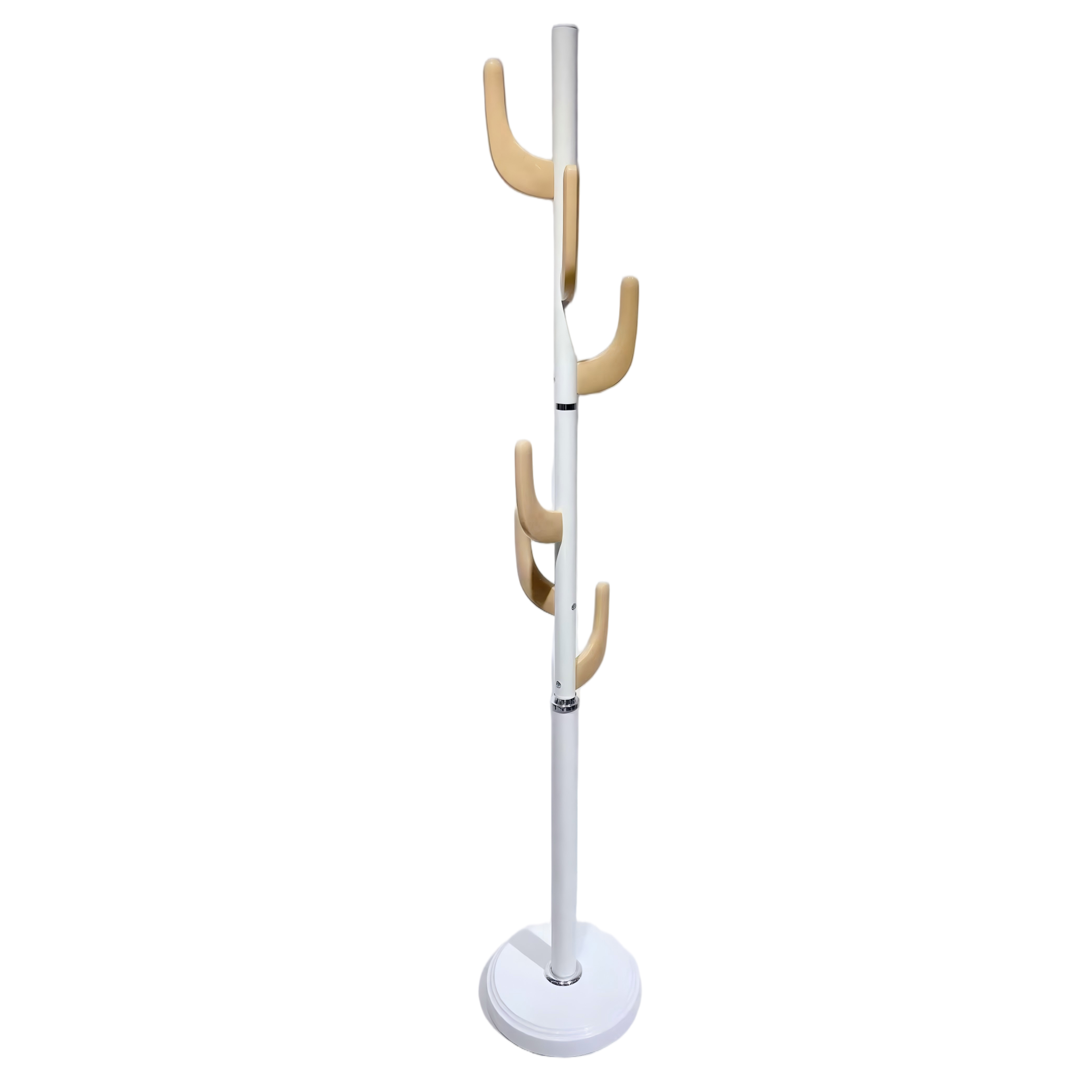Coat Rack Freestanding with Stable Round Base Sturdy and Easy Assembly Coat Tree with 6 Hooks