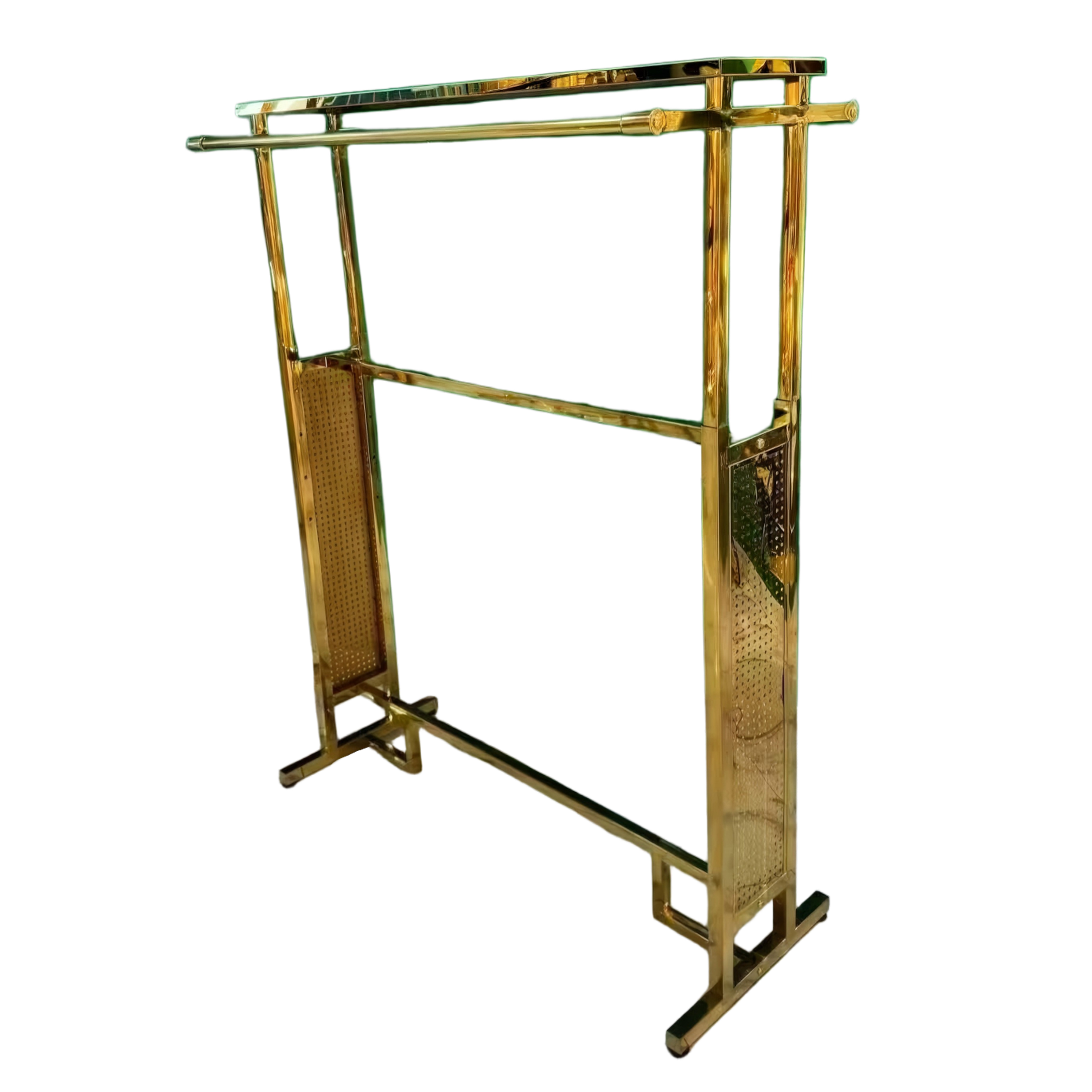 High Quality Adjustable Golden Floor Freestanding Display Rack
