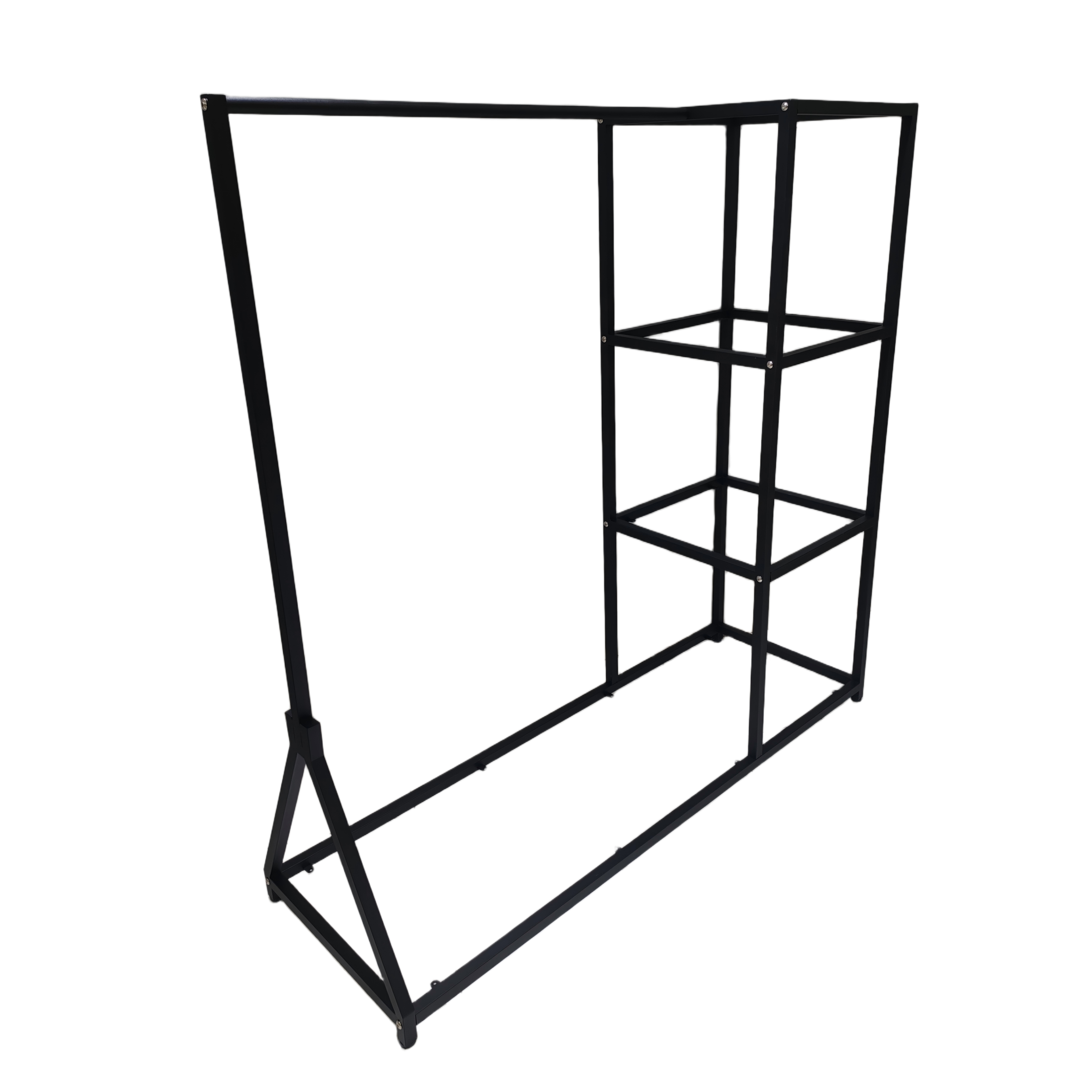 Simple Style Metal Coat Floor Freestanding Clothes Hanger Stand with Base