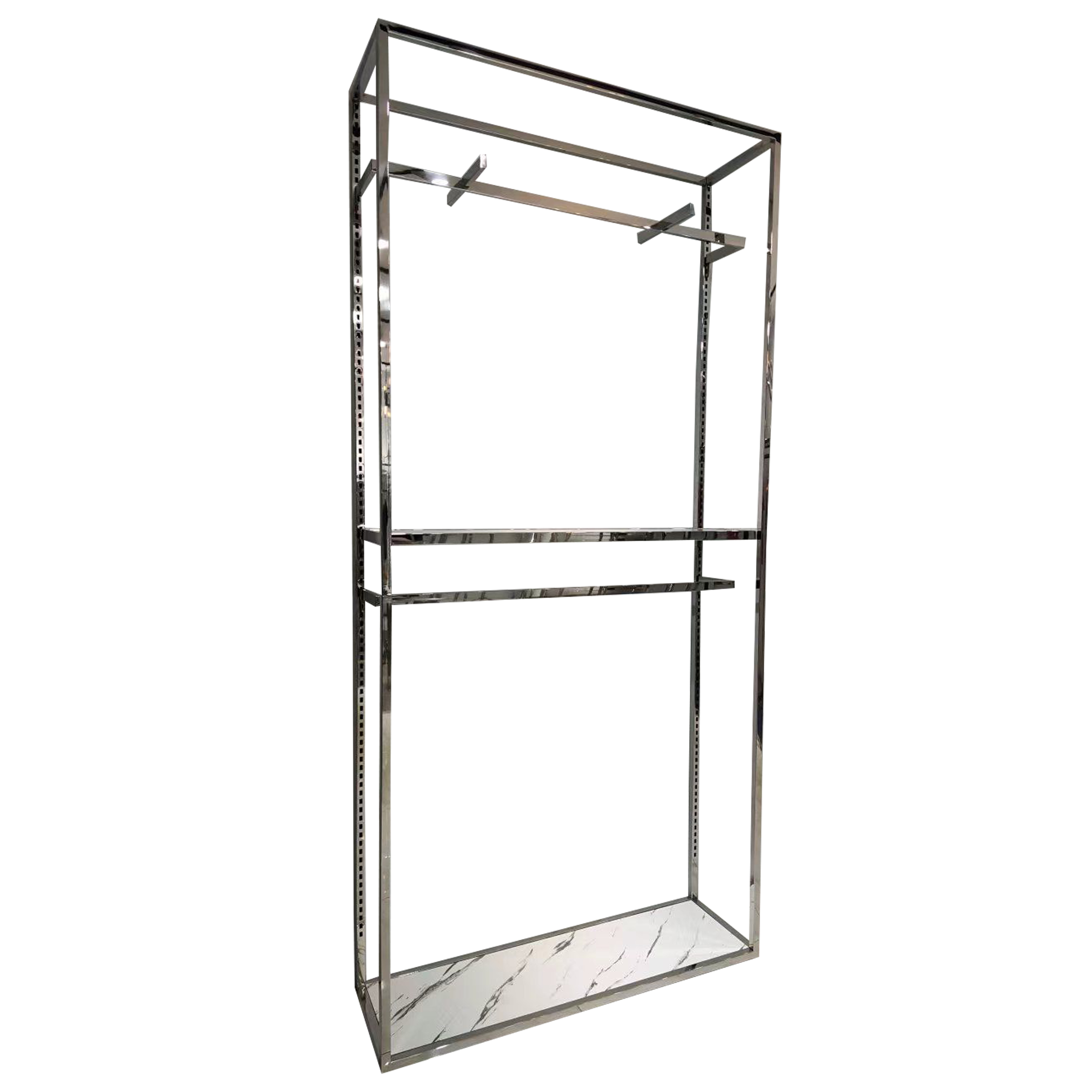 Heavy Duty Clothing Garment Rack with Hanging Rod for Retail Shop